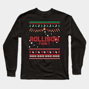 Rollison Family Christmas, Name Xmas , Merry Christmas, Name , Birthday, Middle name Long Sleeve T-Shirt